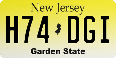 NJ license plate H74DGI