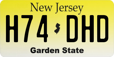 NJ license plate H74DHD