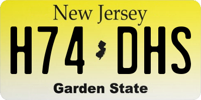 NJ license plate H74DHS
