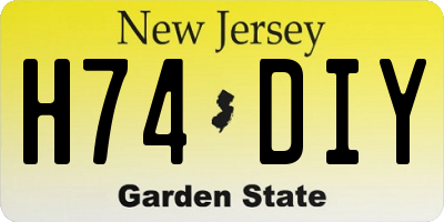 NJ license plate H74DIY