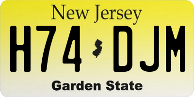 NJ license plate H74DJM
