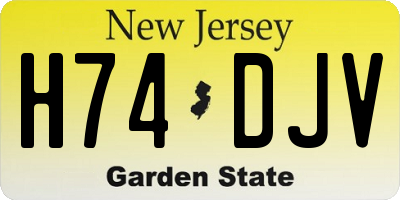 NJ license plate H74DJV