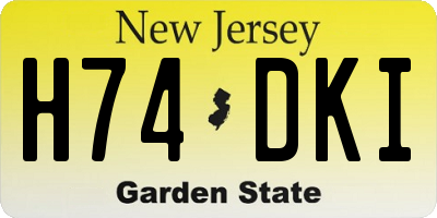 NJ license plate H74DKI