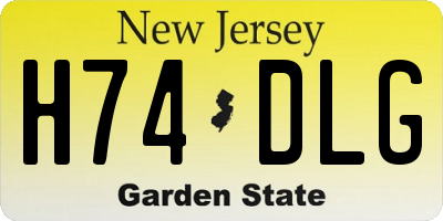 NJ license plate H74DLG