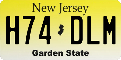 NJ license plate H74DLM