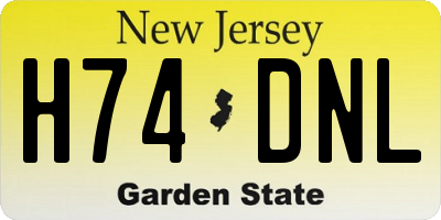 NJ license plate H74DNL