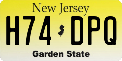 NJ license plate H74DPQ