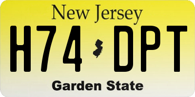 NJ license plate H74DPT