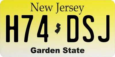 NJ license plate H74DSJ