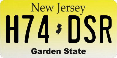 NJ license plate H74DSR