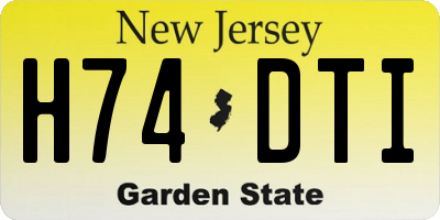 NJ license plate H74DTI