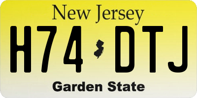 NJ license plate H74DTJ