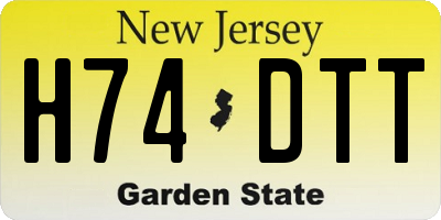 NJ license plate H74DTT