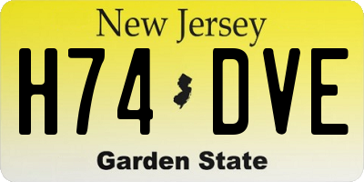NJ license plate H74DVE