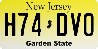NJ license plate H74DVO