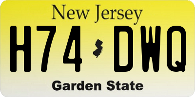 NJ license plate H74DWQ