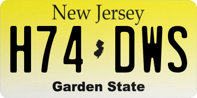 NJ license plate H74DWS