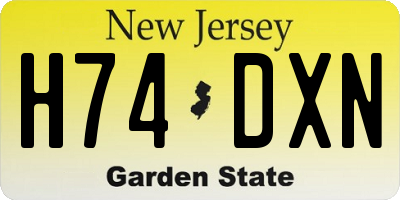 NJ license plate H74DXN