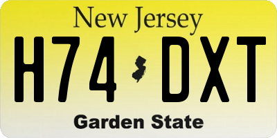 NJ license plate H74DXT