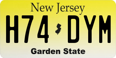 NJ license plate H74DYM