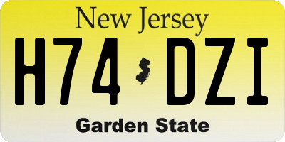 NJ license plate H74DZI