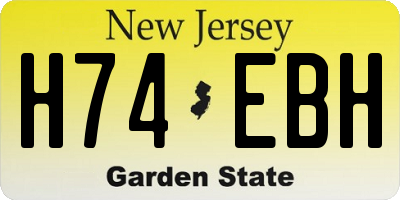 NJ license plate H74EBH