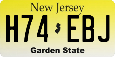 NJ license plate H74EBJ