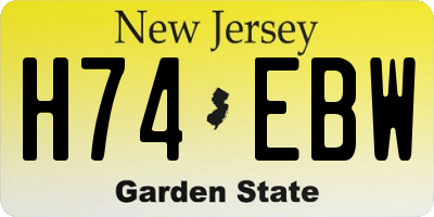 NJ license plate H74EBW