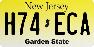 NJ license plate H74ECA