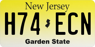 NJ license plate H74ECN