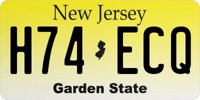 NJ license plate H74ECQ