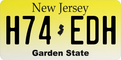 NJ license plate H74EDH