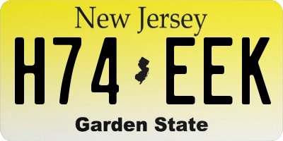 NJ license plate H74EEK