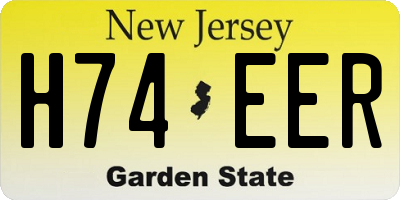 NJ license plate H74EER