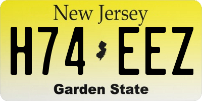 NJ license plate H74EEZ