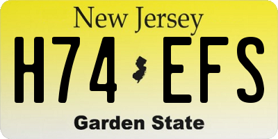 NJ license plate H74EFS