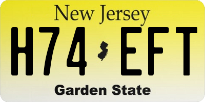 NJ license plate H74EFT
