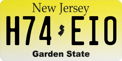 NJ license plate H74EIO