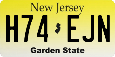 NJ license plate H74EJN