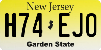 NJ license plate H74EJO