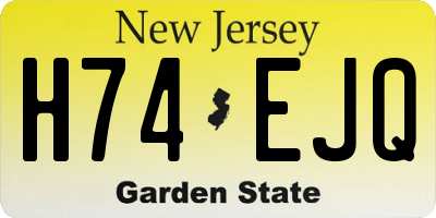 NJ license plate H74EJQ