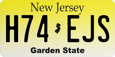 NJ license plate H74EJS