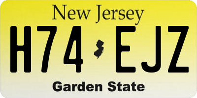 NJ license plate H74EJZ