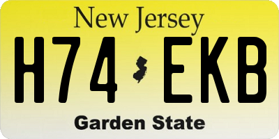 NJ license plate H74EKB