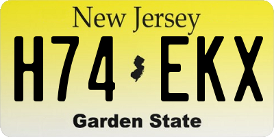NJ license plate H74EKX