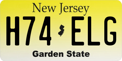 NJ license plate H74ELG