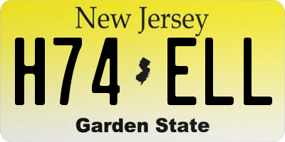 NJ license plate H74ELL