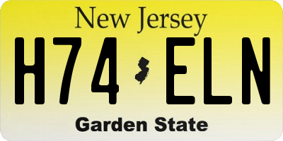 NJ license plate H74ELN