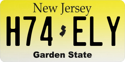 NJ license plate H74ELY