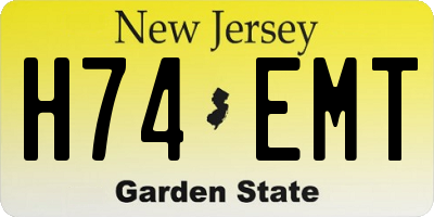 NJ license plate H74EMT